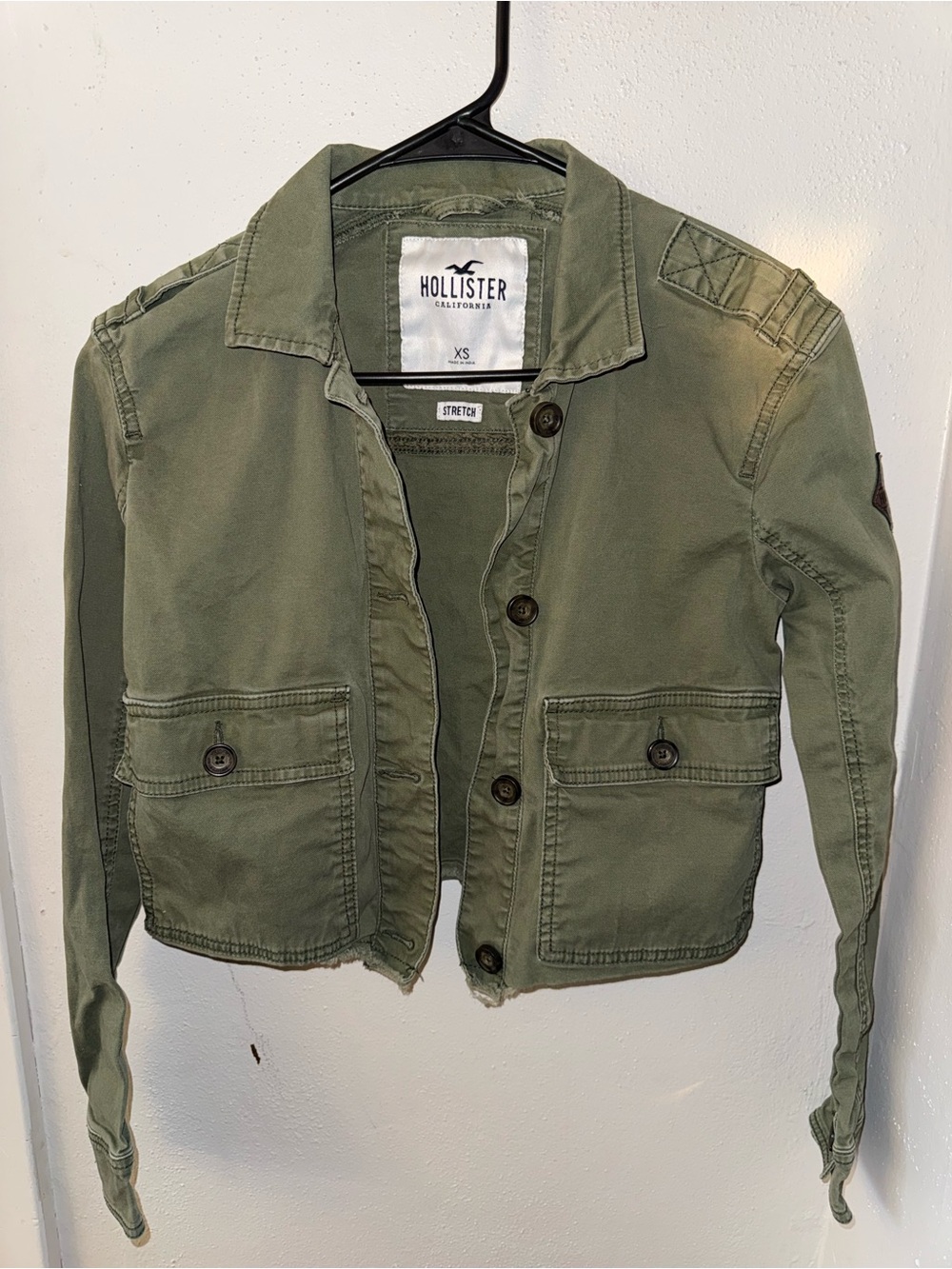 XS Hollister Olive Utility Button-Front Jacket